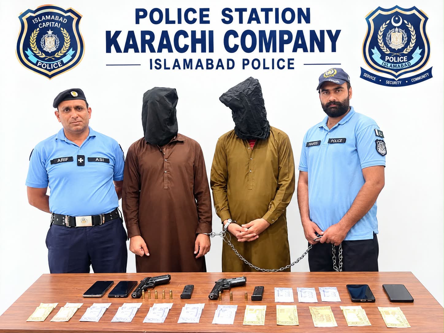 تھانہ کراچی کمپنی پولیس کی کارروائی، گن پوائنٹ پر وارداتیں کرنے والے دو رکنی ’’بالی باکسر گینگ‘‘ کے دو ملزمان گرفتار